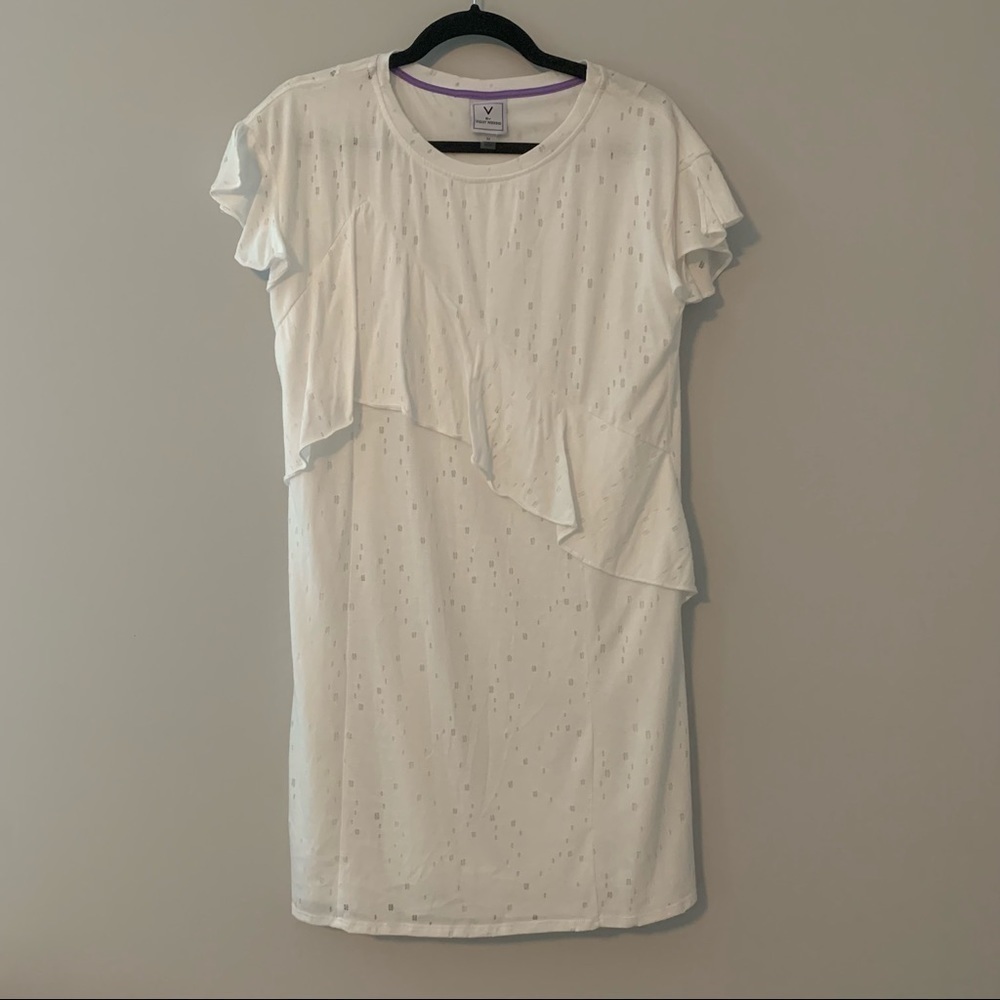 Women’s violet weekend white ruffle dress